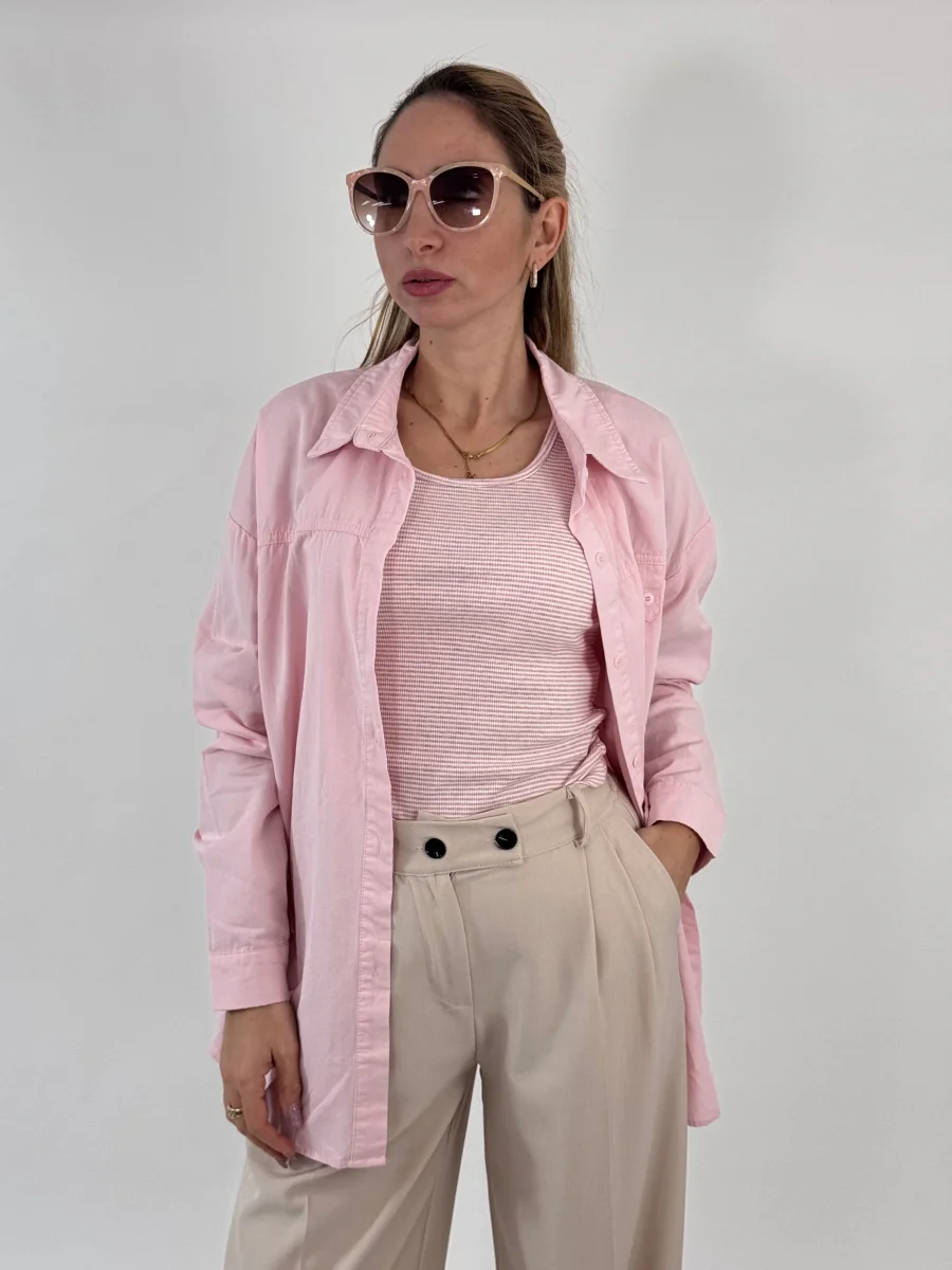 CAMICIA + CANOTTA A RIGHE ROSA - immagine 5