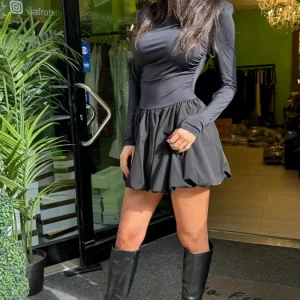 Abito gonna “palloncino” 3 colori disponibili