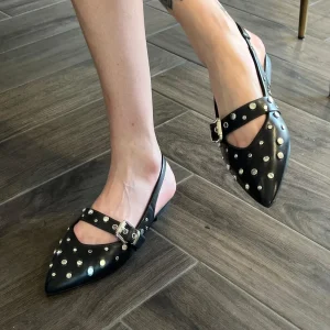 Ballerine ecopelle con borchie