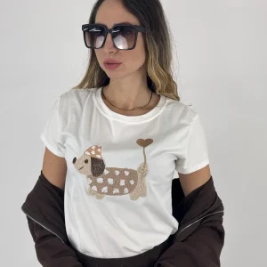 T SHIRT BASSOTTO TORTORA