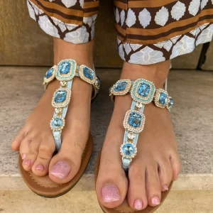SANDALI PIETRE AZZURRE