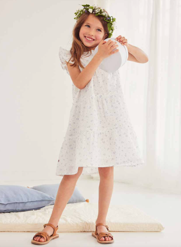 Abito da cerimonia bianco con fiori - immagine 2