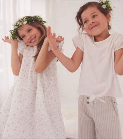 Abito da cerimonia bianco con fiori - immagine 5