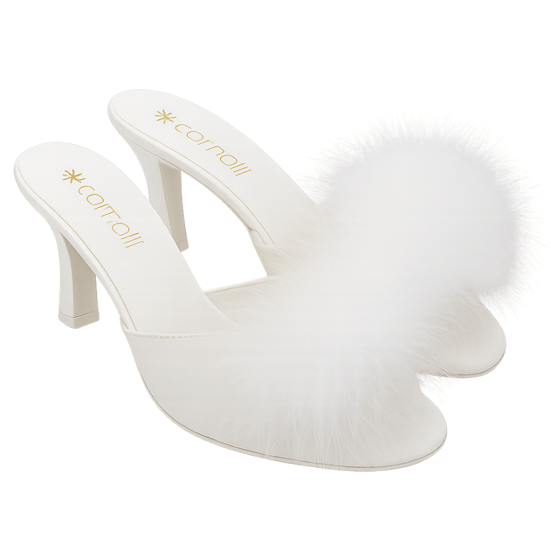 Farfalla Marabou: Ciabatte da Sposa in raso Tacco 8 - immagine 3