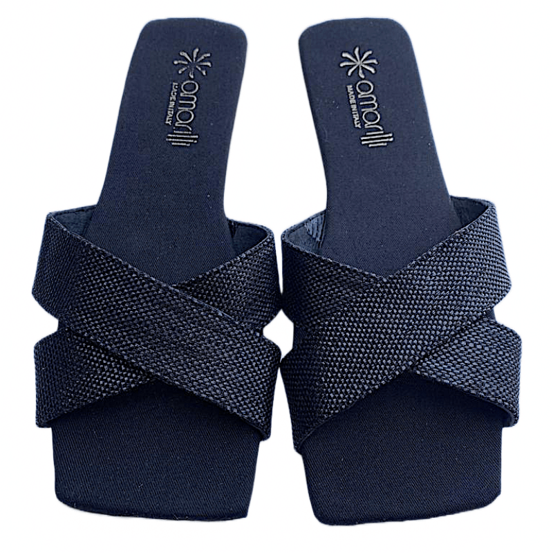 Barbara: Ciabatte per uscire a fasce incrociate in Rafia - immagine 2