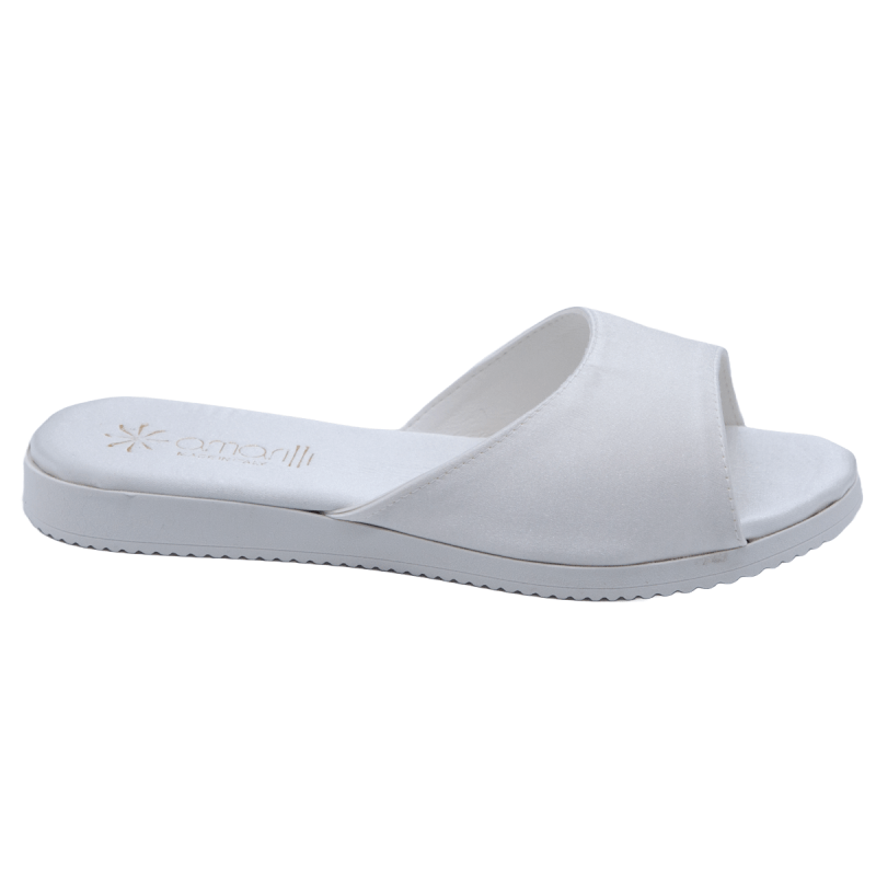 Viola: Ciabatte a Fascia di Raso Bianco - immagine 3