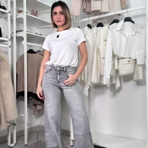 Jeans Wide leg Grigio estivo