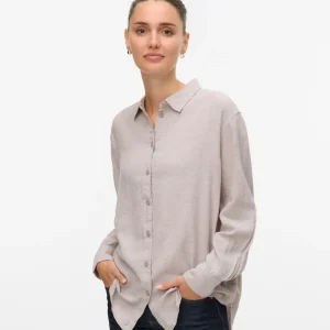 VERO MODA Camicia in lino da donna 'VMLINN' - col. Beige scuro