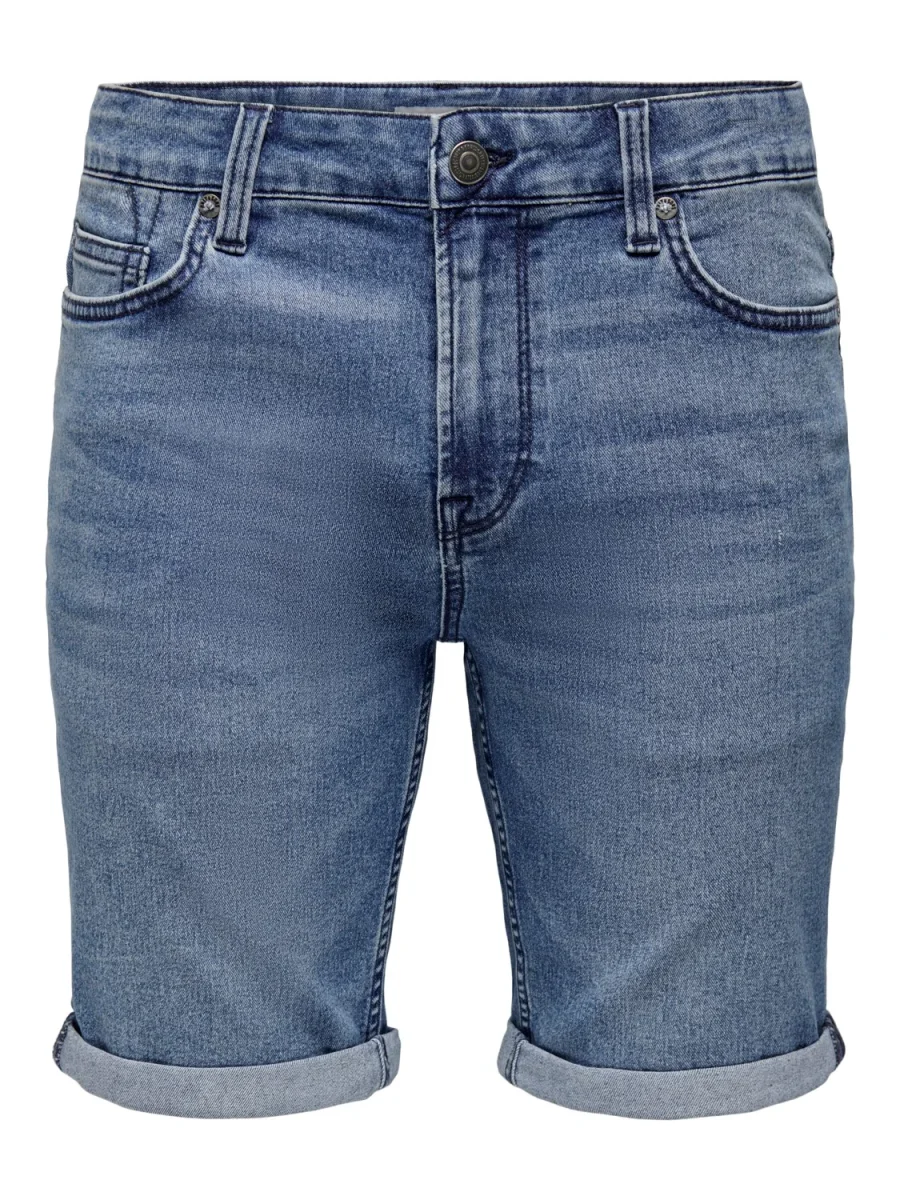 BERMUDA IN JEANS BASIC - BLUE DENIM