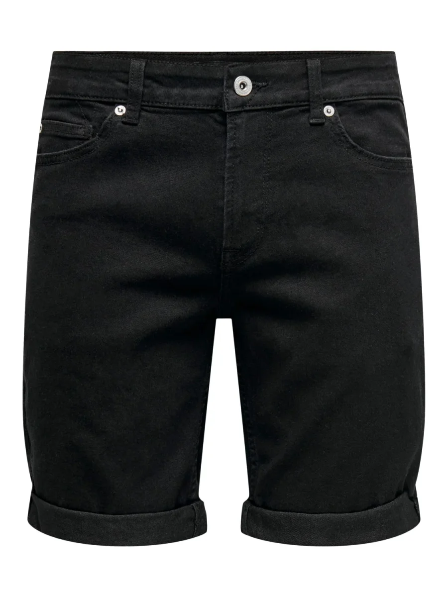 BERMUDA IN JEANS BASIC - BLACK DENIM - immagine 2