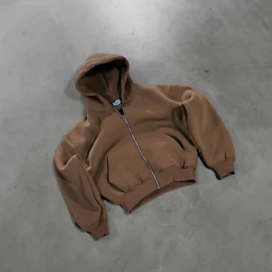 TOBACCO BROWN ZIP HOODIE