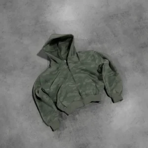 SAGE GREEN CAMO ZIP HOODIE