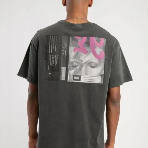 T-SHIRT "CATCH" CON STAMPA FRONTE/RETRO - Col. nero