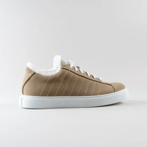 Sneakers Davin in Pelle Beige e Pelo