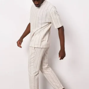 PANTALONI A RIGHE NERE