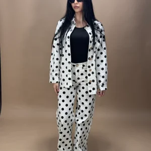 COORDINATO DENIM A POIS