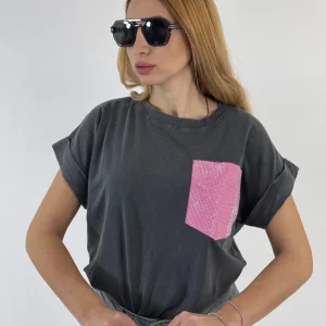 T-SHIRT MIREA TASCA BRILLANTINATA