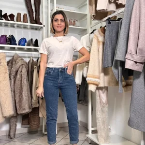 Jeans Mom Fit Classico – Denim Blu Medio