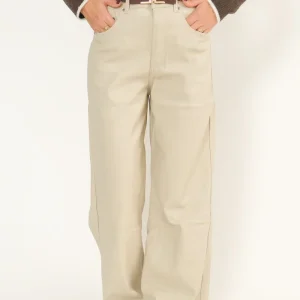 PANTALONE ECOPELLE BURRO