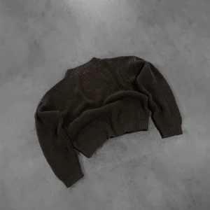 DARK BROWN "P" KNIT