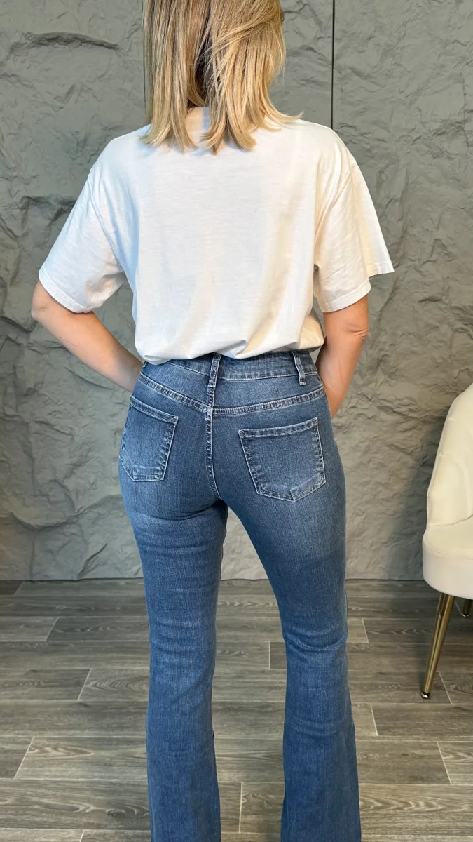 Jeans Flare denim medio - immagine 6