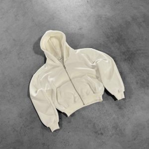CREAM ZIP HOODIE