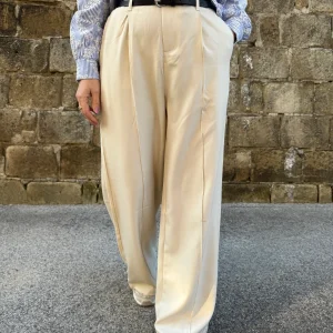 PANTALONE SAMANTA doppio cinturino BURRO