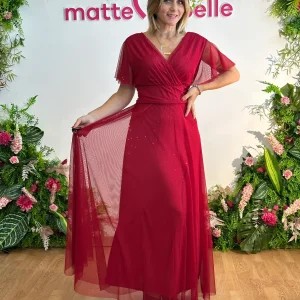 Abito Charlotte glitter curvy rosso