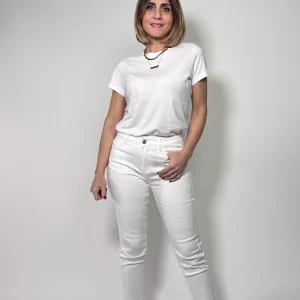 Jeans Skinny Sculpt -5Kg effetto pancia piatta panna