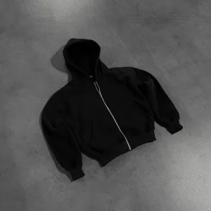 BLACK ZIP HOODIE