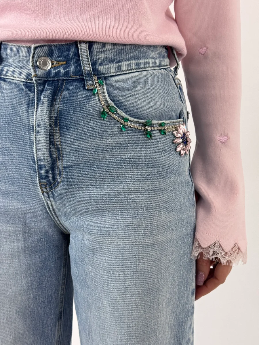 JEANS ELODEA FIORI DI PIETRA - immagine 3