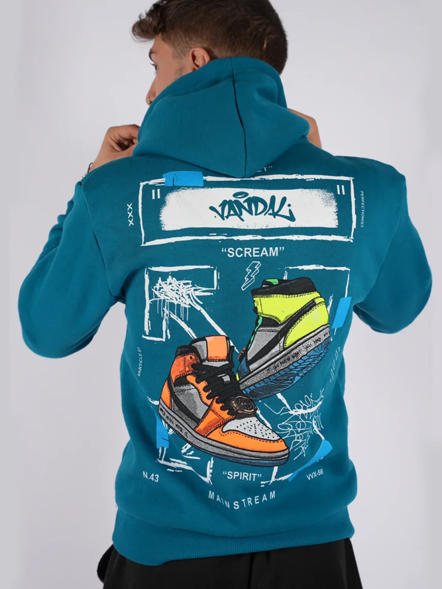 FELPA CON CAPPUCCIO "STREET" - Col. Blu - immagine 2