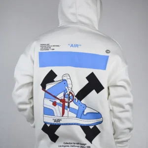 FELPA CON CAPPUCCIO "OFF AIR" - WHITE