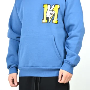 FELPA CON CAPPUCCIO "MICHIGAN" - col. blue jeans