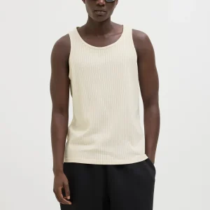 JACK & JONES CORE CANOTTIERA GIROCOLLO - Col. Bianco panna