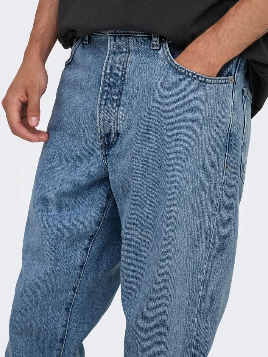 ONLY & SONS ONSTYE LOOSE TAPE JEANS - Light Blu Denim - immagine 5