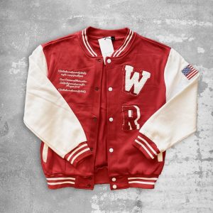 GIUBBOTTO FELPATO BOMBER COLLEGE - Rosso