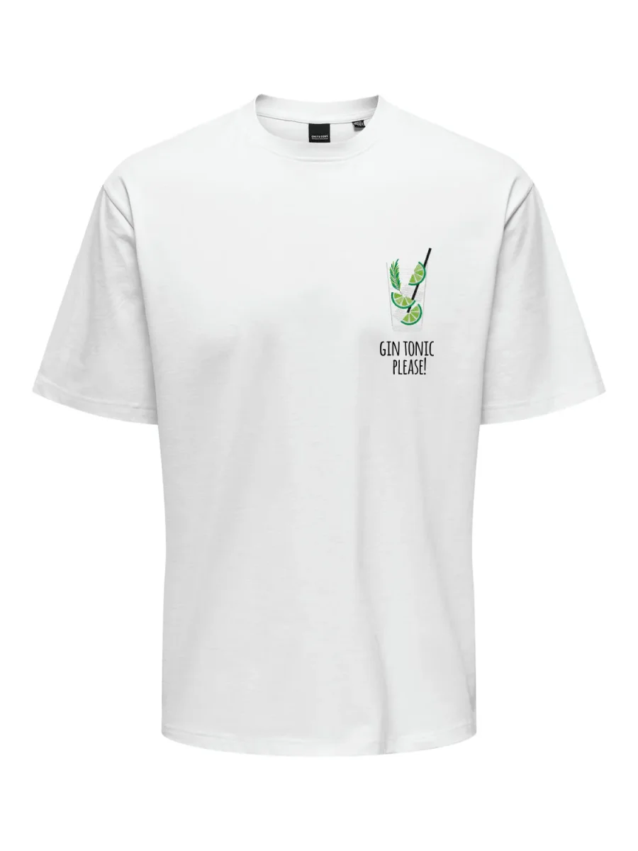 T-SHIRT "GIN TONIC, PLEASE!' " - Col. bianco