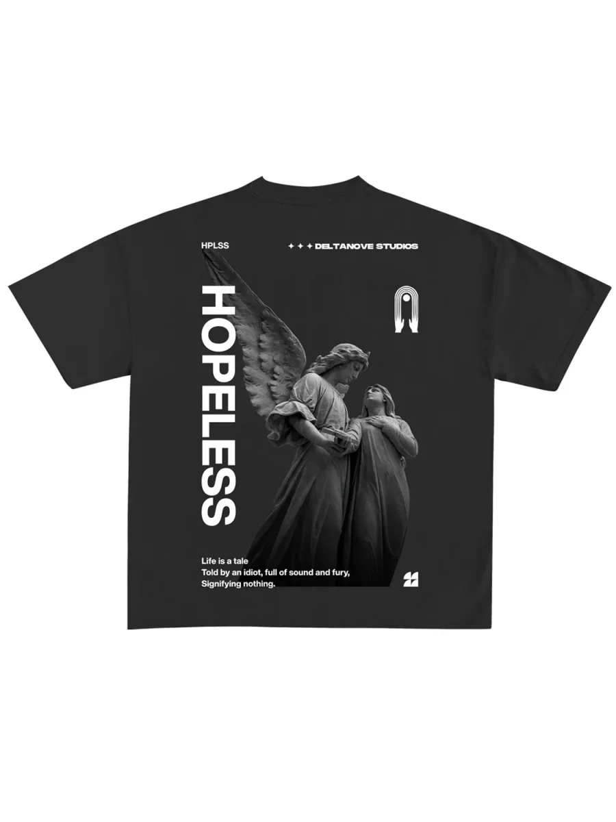 T-SHIRT "HOPELESS" - Col. Nero - immagine 2