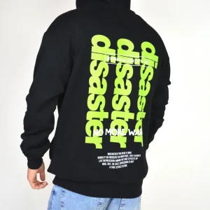 FELPA CON CAPUCCIO "DISASTER" - Col. Nero