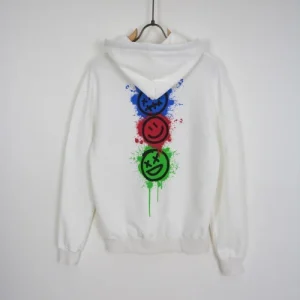 FELPA CON CAPPUCCIO "SMILE" - Col. Bianco