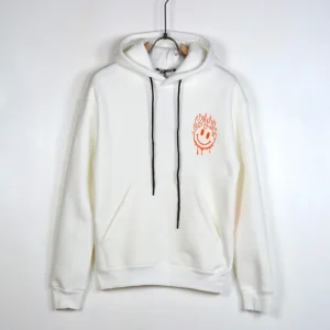 FELPA CON CAPPUCCIO "SMILE AT LIFE " - Col. Bianco