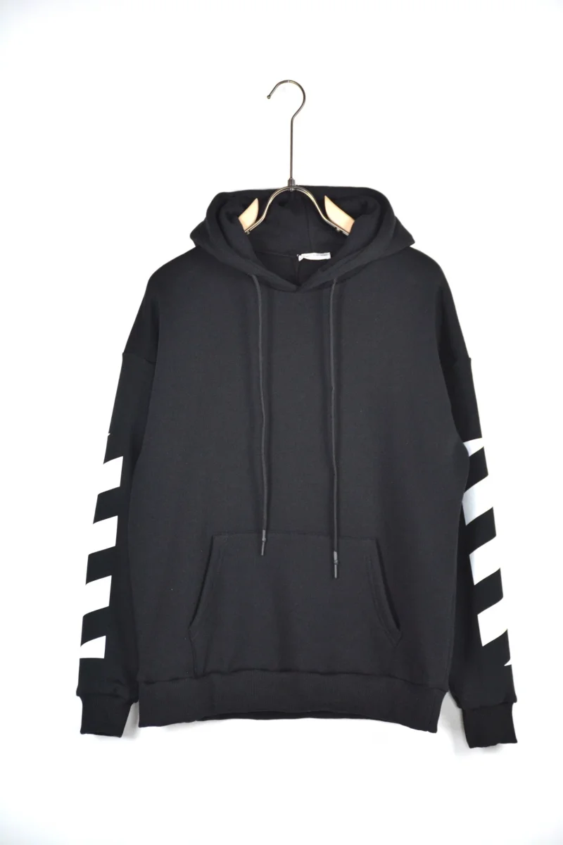 FELPA CON CAPPUCCIO "AIR SHOES " - Col. Nero - immagine 3