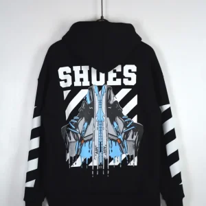 FELPA CON CAPPUCCIO "AIR SHOES " - Col. Nero