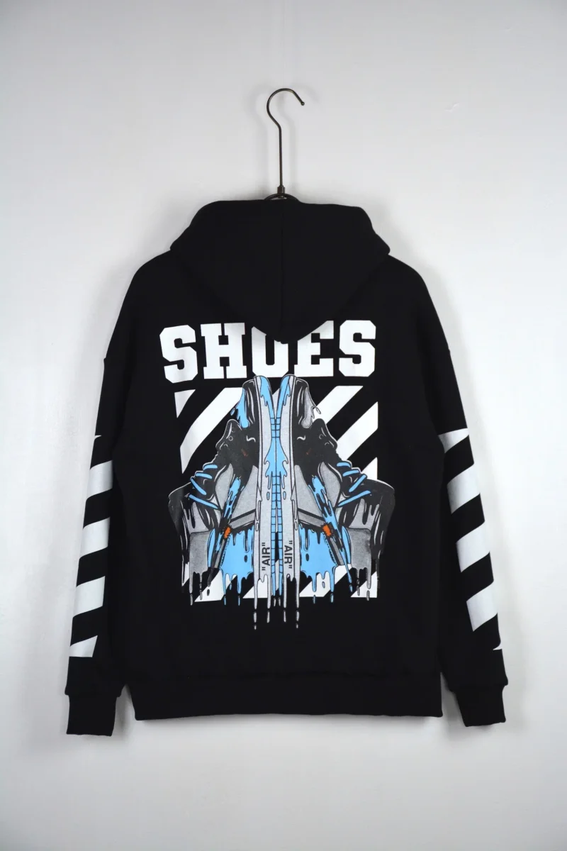 FELPA CON CAPPUCCIO "AIR SHOES " - Col. Nero