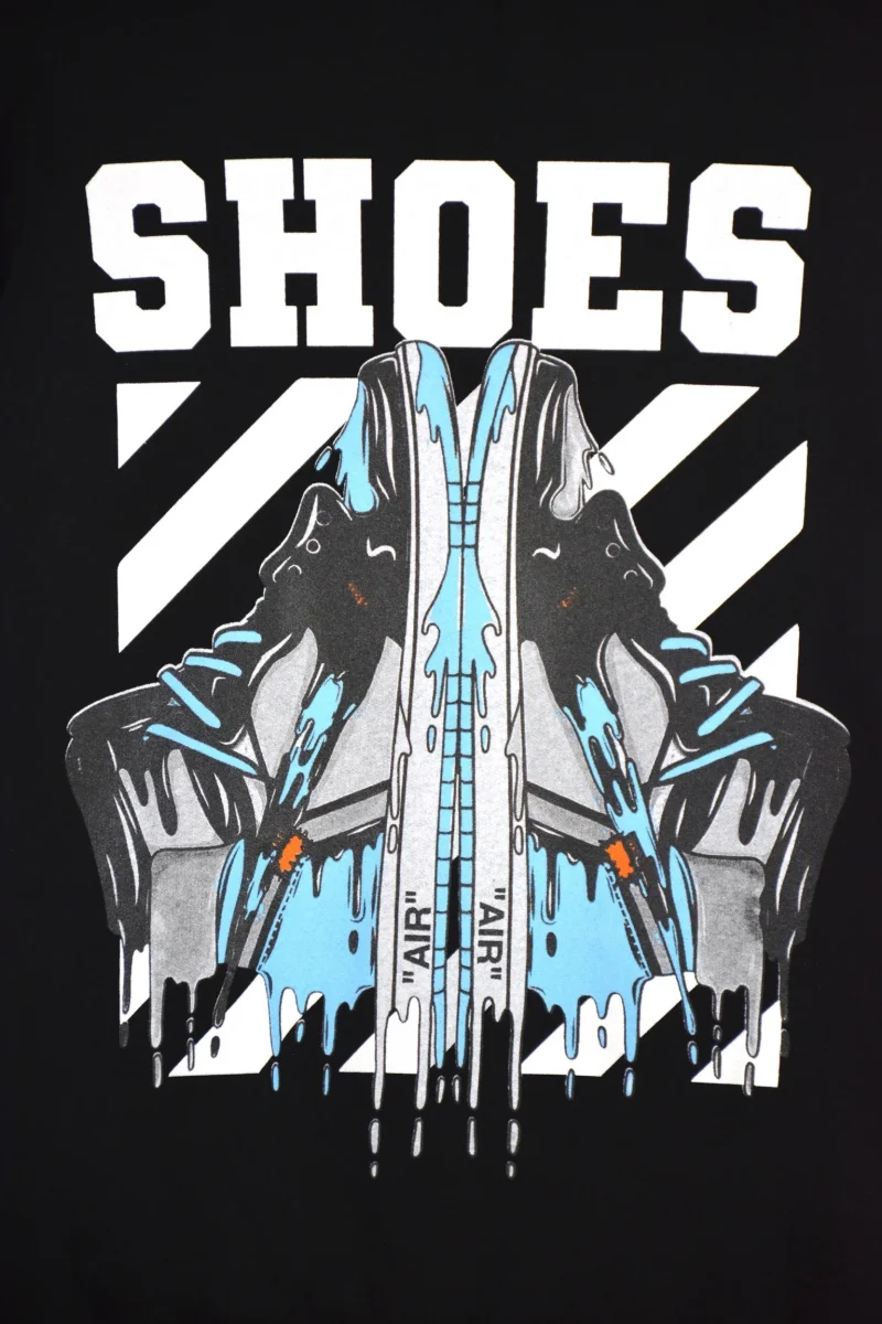 FELPA CON CAPPUCCIO "AIR SHOES " - Col. Nero - immagine 4