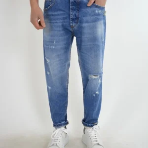 BLU DENIM JEANS CON STRAPPI