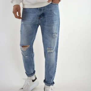 JEANS CARROT FIT CON STRAPPI