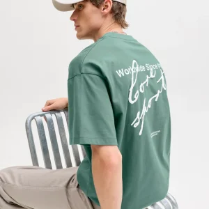 JACK & JONES T-SHIRT "SCRIPT" - Col. verde acqua