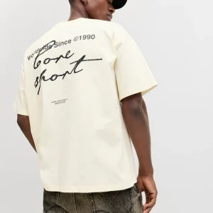 JACK & JONES T-SHIRT "SCRIPT" - Col. bianco panna